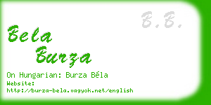 bela burza business card